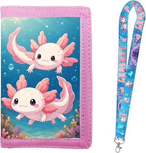 محفظة Axolotl لطيفة ثلاثية الطي للعملات المعدنية مع حبل للرجال والنساء in Saudi Arabia