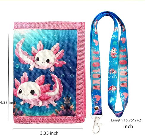 محفظة Axolotl لطيفة ثلاثية الطي للعملات المعدنية مع حبل للرجال والنساء in Saudi Arabia