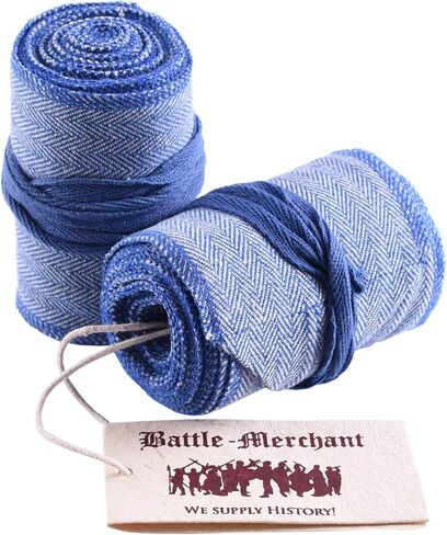 Battle-Merchant Viking Leg Wraps – Medieval Cotton Leg Bindings with Herringbone Pattern for LARP, Reenactment & Cosplay in Saudi Arabia