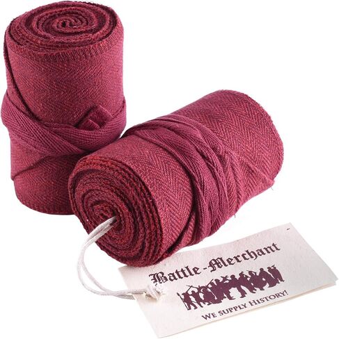 Battle-Merchant Viking Leg Wraps – Medieval Cotton Leg Bindings with Herringbone Pattern for LARP, Reenactment & Cosplay in Saudi Arabia