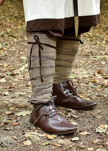 Battle-Merchant Viking Leg Wraps – Medieval Cotton Leg Bindings with Herringbone Pattern for LARP, Reenactment & Cosplay in Saudi Arabia