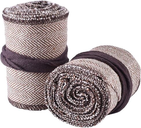 Battle-Merchant Viking Leg Wraps – Medieval Cotton Leg Bindings with Herringbone Pattern for LARP, Reenactment & Cosplay in Saudi Arabia