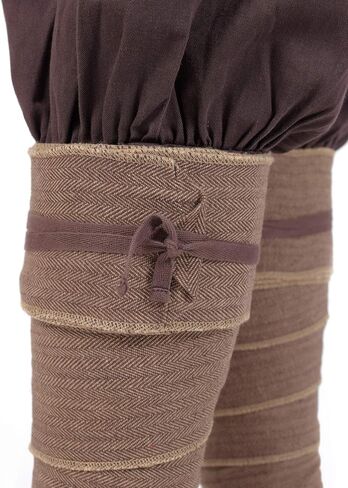 Battle-Merchant Viking Leg Wraps – Medieval Cotton Leg Bindings with Herringbone Pattern for LARP, Reenactment & Cosplay in Saudi Arabia