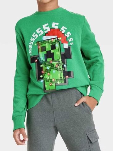 Minecraft Boys' Holiday Creeper Sweatshirt in Saudi Arabia