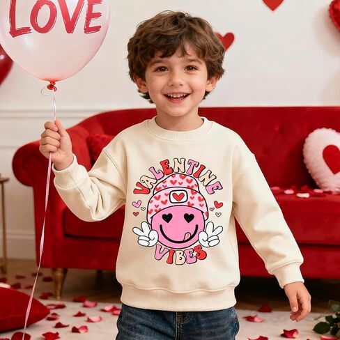 Toddler Valentines Sweatshirt Boys Girls Funny Snacks Are My Love Language Tops Kids Cute Love Holiday Outfit 2T in Kuwait