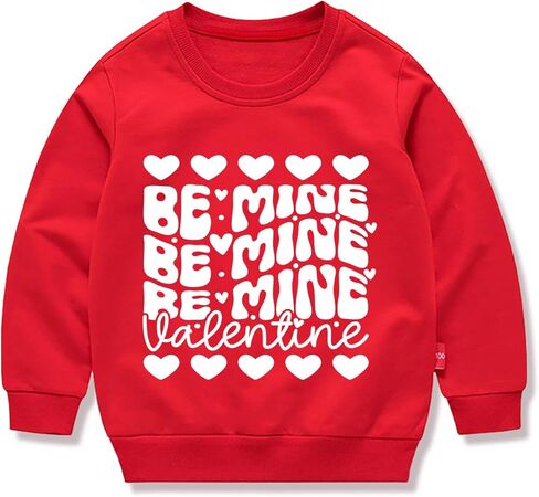 Toddler Valentines Sweatshirt Boys Girls Be Mine Monster Truck Heart Graphic Shirt Kids Long Sleeve Outfit Tops in Saudi Arabia