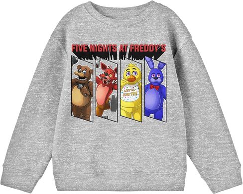 سويت شيرت Bioworld Five Nights At Freddy's Framed Characters برقبة دائرية وأكمام طويلة للأولاد الصغار in Kuwait