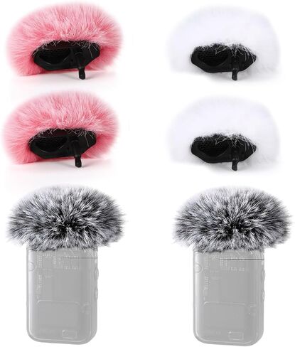 ZealSound DJI MIC 2 Windscreen Pop Filter for DJI MIC 2 / OSMO POCKET 3 Microphone Furry Wind Muff Windshield Professional Foam Cover Set (NOT for Dji Mic 1 Lavalier Lapel Mic),6 Pack-Gray White Pink in Kuwait