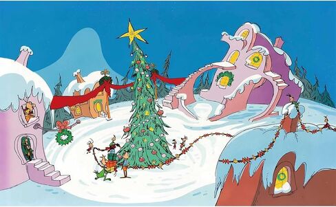 7x5ft مرحبا بكم في خلفية Whoville الثلوج الشتاء Whoville عيد الميلاد راية عيد الميلاد قرية حفلة التصوير الفوتوغرافي خلفية عيد الميلاد عيد ميلاد الطفل دش لوازم الحفلات الديكور in Kuwait