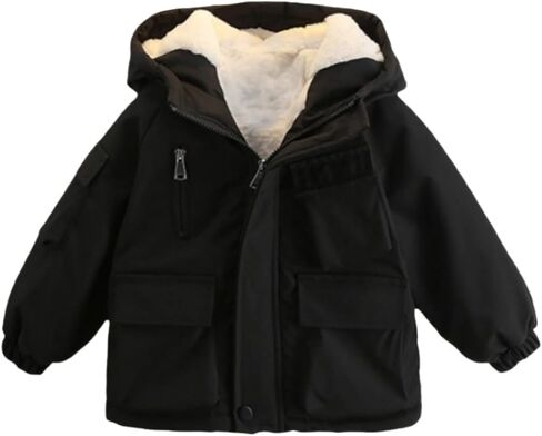 3-14 Years Boys Fall Winter Coats Wind Water-Resistant Puffer Jacket Warm Fleece-Lined Hooded Clothes in Saudi Arabia