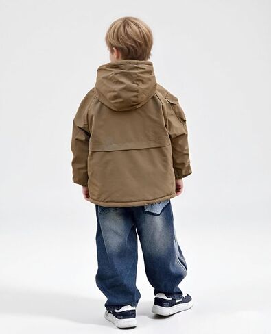 3-14 Years Boys Fall Winter Coats Wind Water-Resistant Puffer Jacket Warm Fleece-Lined Hooded Clothes in Saudi Arabia