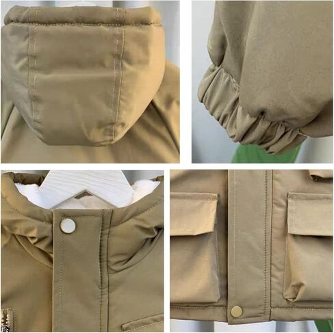 3-14 Years Boys Fall Winter Coats Wind Water-Resistant Puffer Jacket Warm Fleece-Lined Hooded Clothes in Saudi Arabia