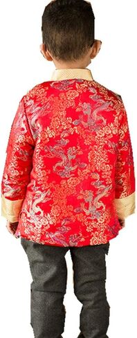 Chinese Traditional Children Coat Dragon Boy Greatcoat Jacket Outfits Spring Festival in Saudi Arabia