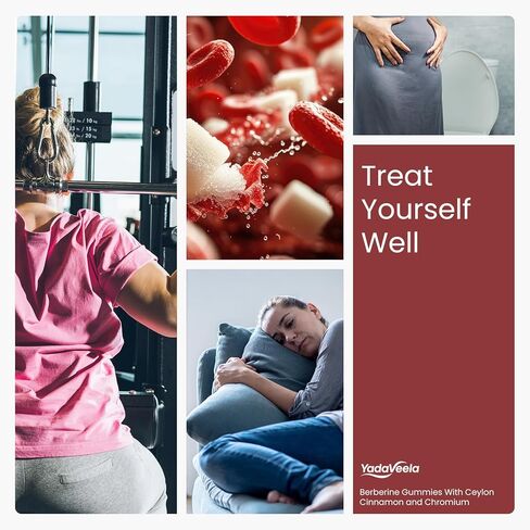 Berberine HCl Gummies Supplement 2000mg, High Potency Berberine with Ceylon Cinnamon, Chromium and Bitter Melon for Women & Men, Metabolism Support, AMPK, Sugar Free, Vegan, 120 Count, 60 Day Supply in Kuwait