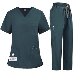 niaahinn Scrub for Women Set V-Neck 4 Way Stretch Top & Pant with Pockets in Saudi Arabia