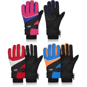 Hicarer 3 Pairs Winter Gloves Waterproof Snow Ski Gloves Windproof Kids Warm for Kids Snow Mittens for 8-11 Years in Saudi Arabia