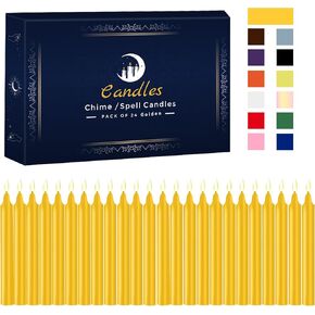 24 Pack Assorted Color Spell Chime Candles – Premium Mini Unscented Taper Candles for Rituals, Prayer, Birthdays, Meditation, Altar, Spells, Chime Candles - 4 Inch Tall - Ideal for Witches in Saudi Arabia