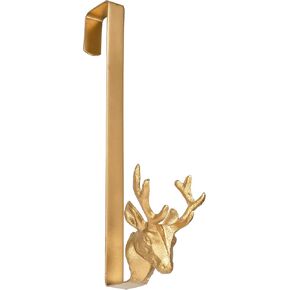 Red Co. 14" Decorative Metal Front Door Christmas Wreath Hanger with Reindeer Tip, Gold in Saudi Arabia