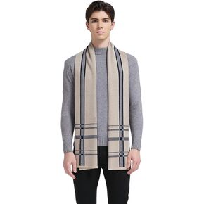 Mens Winter Scarf Fashion Formal Soft Scarves Classic Plaid Solid Colors Cashmere Scarf for Men in Saudi Arabia