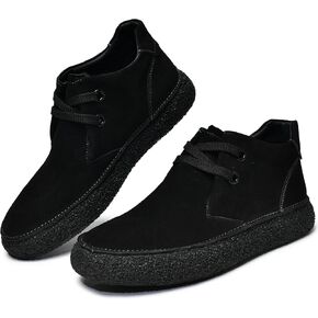 أحذية JIONS الرجالية للكاحل الصحراوية Chukka برباط من الجلد السويدي أحذية مستديرة من الأمام منصة على سطح السفينة in Kuwait