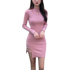 Women's Sexy Open Bust Bodycon Mini Dress Chinese Style Mandarin Collar Hollow Out Modern Cheongsam Qipao Party Dress in Kuwait