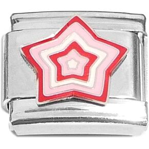 NewCharms Red Pink Star Burst Layers Italian Charm in Saudi Arabia