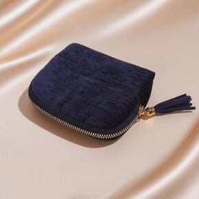 Small Travel Jewelry Case, Jewelry Pouch Bags With Tassel Zippers, Organizer For Earrings, Necklaces And Rings. Velvet Anti-Scratch Portable Storage Case For Men & Women - Peacock Blue in Saudi Arabia
