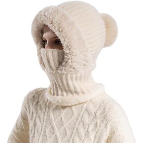 3 in 1 Beanie Hat with Scarf and Mask Winter Hat for Women Men Warm Knit Balaclava Scarf in Saudi Arabia