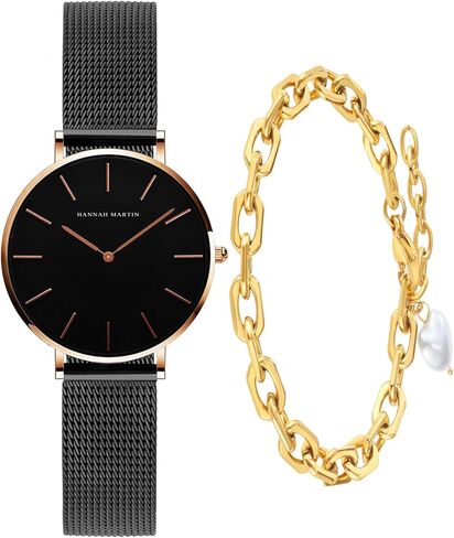 Gold Watches for Women Classic Round Dial Analog Quartz Wristwatch Waterproof Stainless Steel Bracelet Watch in Saudi Arabia