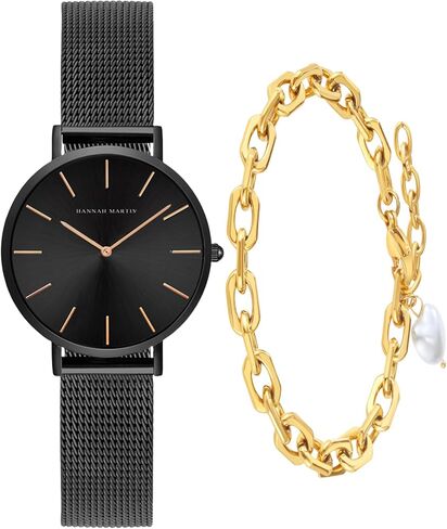 Gold Watches for Women Classic Round Dial Analog Quartz Wristwatch Waterproof Stainless Steel Bracelet Watch in Saudi Arabia