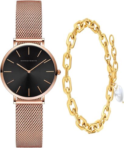 Gold Watches for Women Classic Round Dial Analog Quartz Wristwatch Waterproof Stainless Steel Bracelet Watch in Saudi Arabia