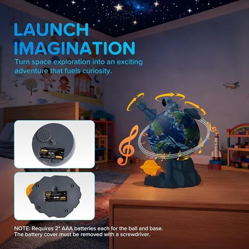 Magnetic Musical Rotating Ball,Space Toys for Kids 3 4 5 6 7 8 9 10 Year Old Boys Girls Sensory Toys for Toddlers Birthday Gifts Educational STEM Toy Playset with Astronauts Rocket Spacecraft Planet in Saudi Arabia