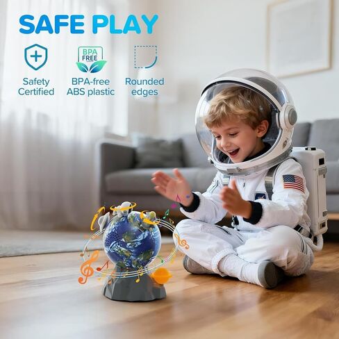 Magnetic Musical Rotating Ball,Space Toys for Kids 3 4 5 6 7 8 9 10 Year Old Boys Girls Sensory Toys for Toddlers Birthday Gifts Educational STEM Toy Playset with Astronauts Rocket Spacecraft Planet in Saudi Arabia
