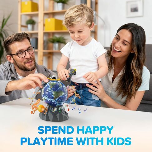 Magnetic Musical Rotating Ball,Space Toys for Kids 3 4 5 6 7 8 9 10 Year Old Boys Girls Sensory Toys for Toddlers Birthday Gifts Educational STEM Toy Playset with Astronauts Rocket Spacecraft Planet in Saudi Arabia