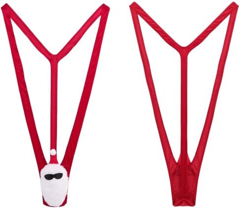 Men's Sexy Borat Mankini Costume Jockstrap G-String Thong Suspender Bulge Enhancing Underwear Sexy Swimsuit Christmas Gag Gift Red in Saudi Arabia