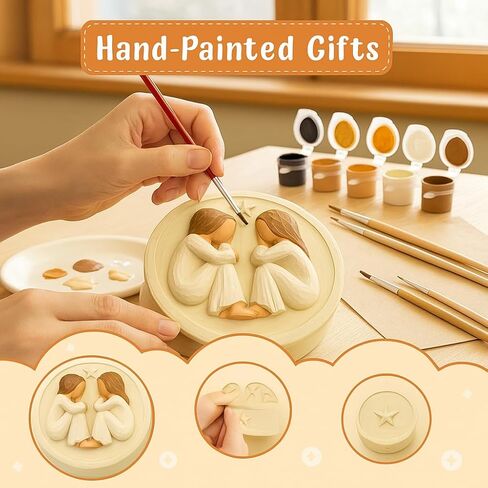 Forever Friends Resin Keepsake Box – Hand-Painted Friendship Gift Box with Two Angel Figures, 3" x 2"H – Sentimental Gift for Women, Best Friends, Birthday, or Sympathy (Friendship) in Saudi Arabia
