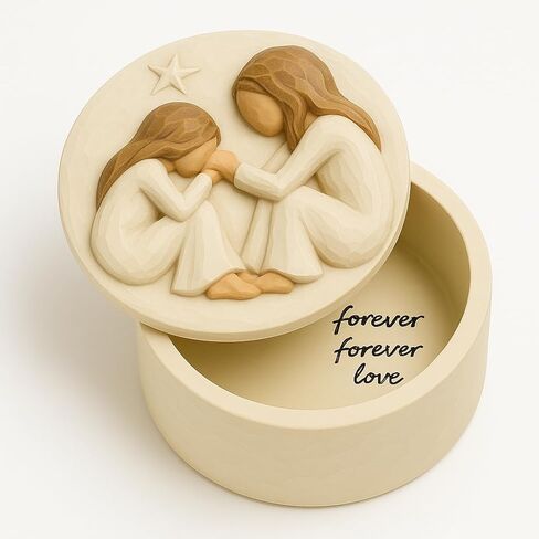 Forever Friends Resin Keepsake Box – Hand-Painted Friendship Gift Box with Two Angel Figures, 3" x 2"H – Sentimental Gift for Women, Best Friends, Birthday, or Sympathy (Friendship) in Saudi Arabia