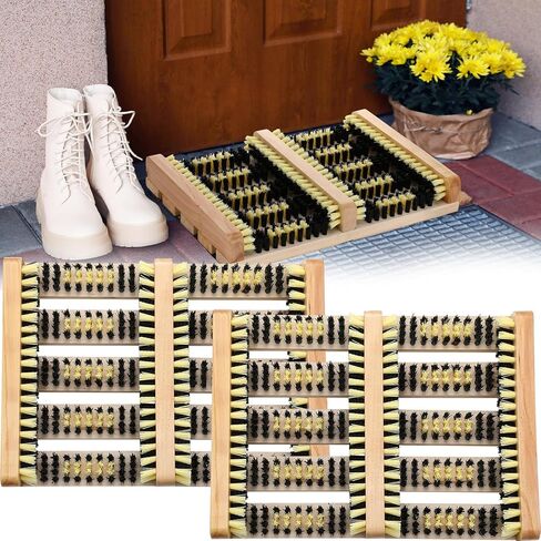 Sliner 2 Pcs Shoe and Boot Scraper Brush Outdoor Shoe Cleaner Scraper All Weather Boots Cleaner for Cleaning, Deep Removes Snow, Sand and Mud in Saudi Arabia