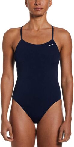 Nike Swim Women's Hydrastrong Solid Lace Up Tie Back One-Piece, Purple Vortex - 34 in Saudi Arabia