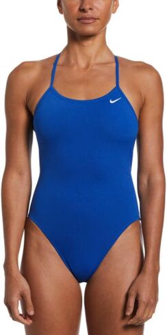 Nike Swim Women's Hydrastrong Solid Lace Up Tie Back One-Piece, Purple Vortex - 34 in Saudi Arabia