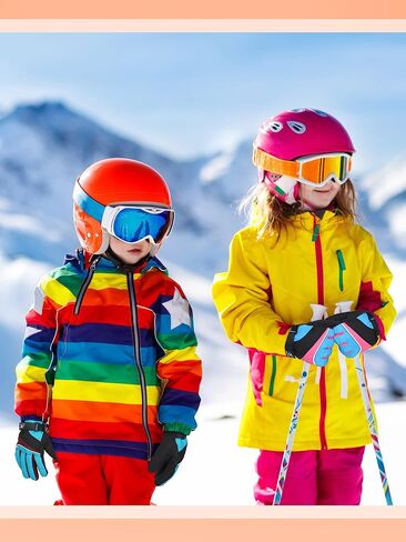 Hicarer 3 Pairs Winter Gloves Waterproof Snow Ski Gloves Windproof Kids Warm for Kids Snow Mittens for 8-11 Years in Saudi Arabia