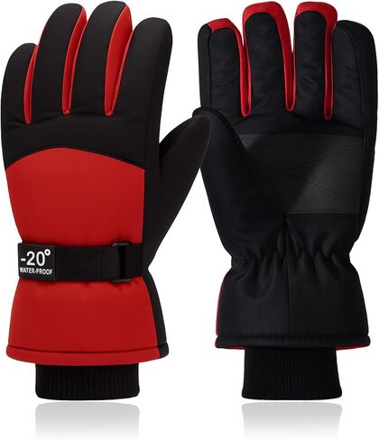 Ski Gloves, Waterproof & Breathable Snowboard Mittens for Boys & Girls, Winter Warm Cold Weather Gloves in Saudi Arabia