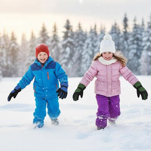 Ski Gloves, Waterproof & Breathable Snowboard Mittens for Boys & Girls, Winter Warm Cold Weather Gloves in Saudi Arabia