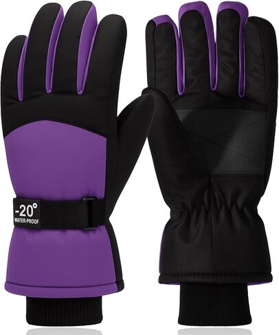 Ski Gloves, Waterproof & Breathable Snowboard Mittens for Boys & Girls, Winter Warm Cold Weather Gloves in Saudi Arabia