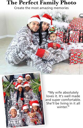 PajamaGram Family Pajamas Matching Sets - Christmas Onesie, Gray, Pets, L in Saudi Arabia