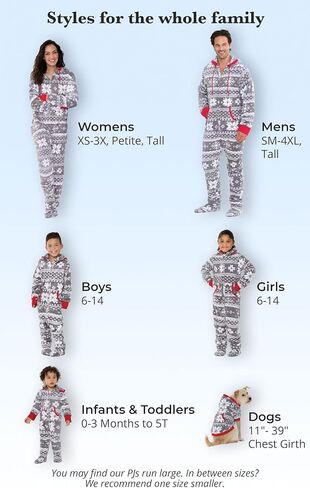 PajamaGram Family Pajamas Matching Sets - Christmas Onesie, Gray, Pets, L in Saudi Arabia