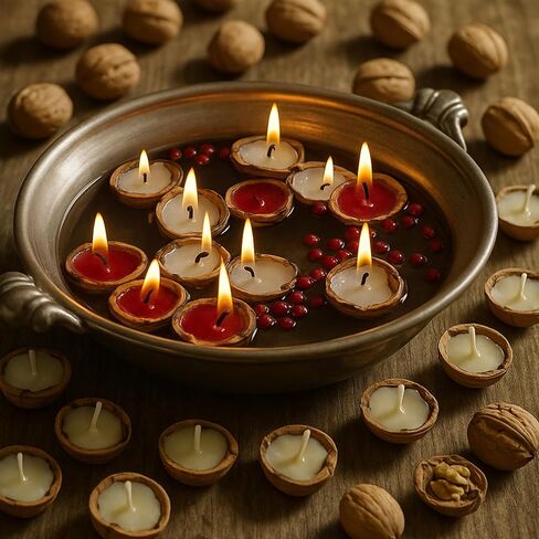 Nuanchu 24 Pcs Floating Candles Mini Walnut Floating Tea Lights Candles for Centerpieces Weddings Party Home Romantic Night Gifts Decorations in Saudi Arabia