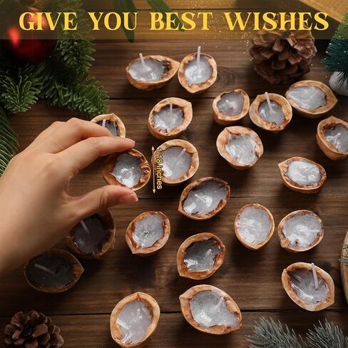 Nuanchu 24 Pcs Floating Candles Mini Walnut Floating Tea Lights Candles for Centerpieces Weddings Party Home Romantic Night Gifts Decorations in Saudi Arabia