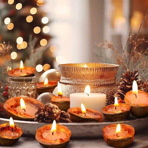 Nuanchu 24 Pcs Floating Candles Mini Walnut Floating Tea Lights Candles for Centerpieces Weddings Party Home Romantic Night Gifts Decorations in Saudi Arabia