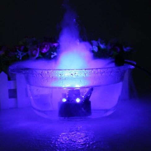 Colorful Ultrasonic Mist Maker Fogger Water Fountain Pond Fog Machine Atomizer Air Humidifier 12 LED with Adapter(The Mashine with 12 led Not 12pcs Item) in Saudi Arabia